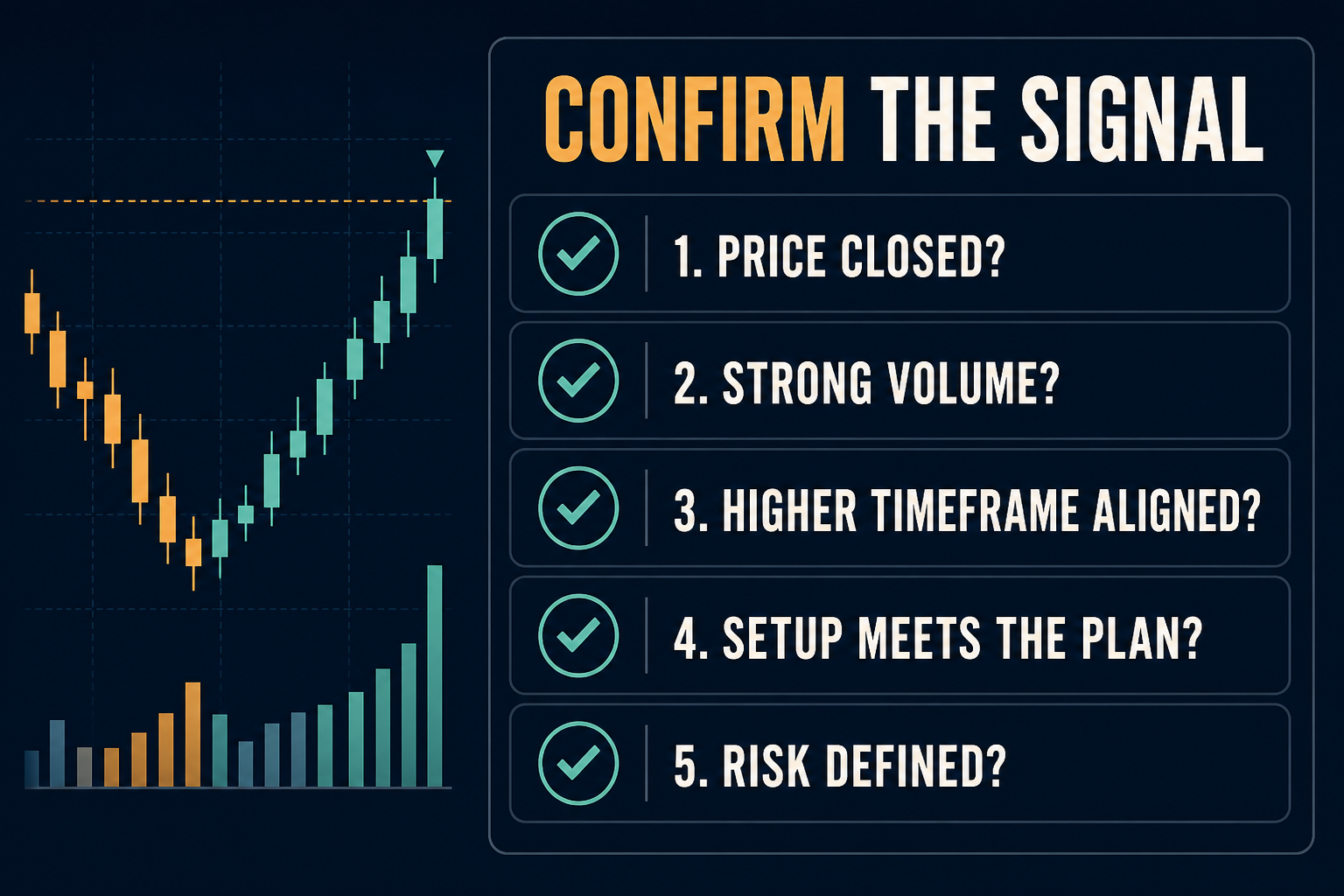 Confirm The Signal Checklist: a quick confirmation checklist to run before trusting any trading signal